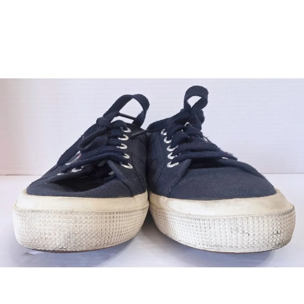 Superga 2750 Cotu Classic Navy Blue Canvas Lace Up Sneakers SZ 7.5